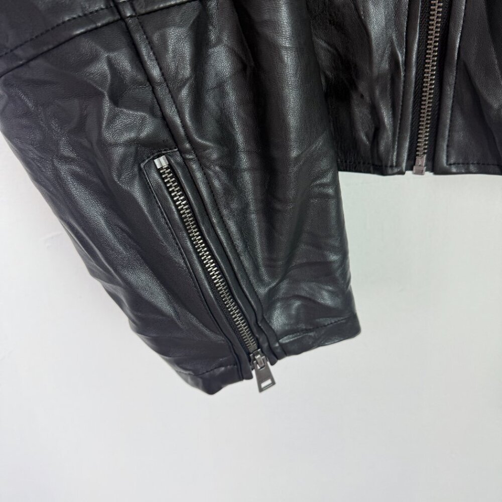 NWT Levi's Lightweight Faux Leather Bomber Jacket Zippers Black Size XL NEW - Picture 8 of 16